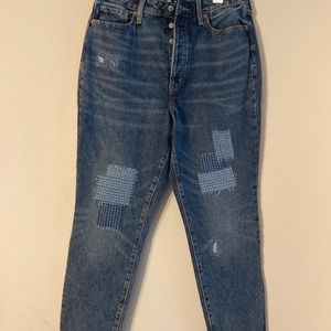 Patchwork style jeans